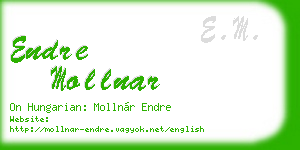endre mollnar business card